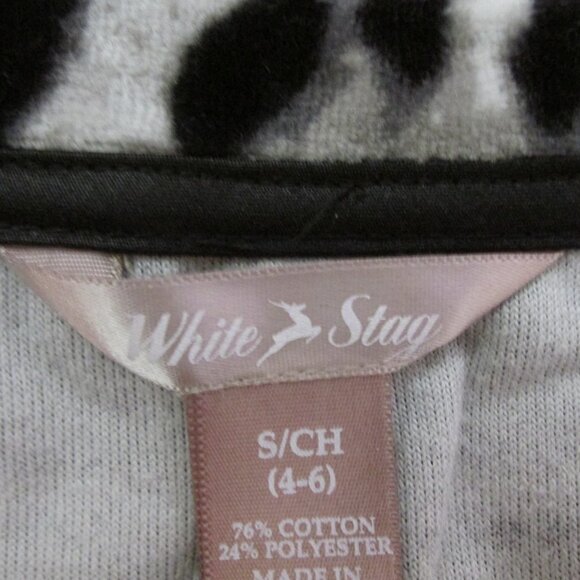 WHITE STAG WOMEN'S SIZE S (4-6) TOP VELOUR BLACK LEOPARD ANIMAL PRINT LS NWT - Picture 7 of 9